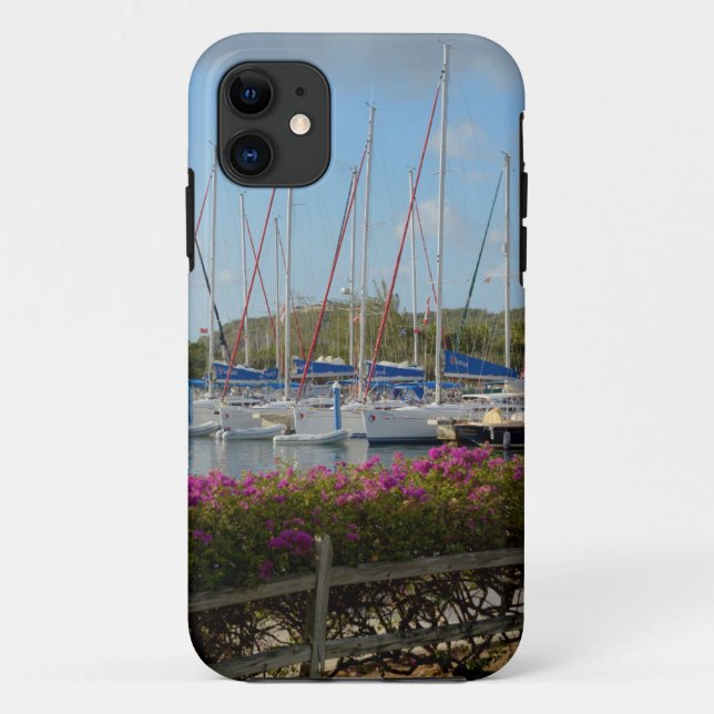 Capa Para iPhone 11 Porto de Iates de Virgin Gorda (Verso)
