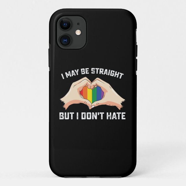 Capa Para iPhone 11 Posso ser hétero, mas não odeio gays e lésbicas (Verso)