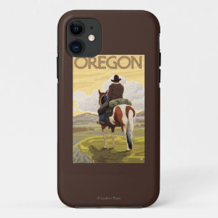 Capa Para iPhone 11 Poster das viagens vintage do vaqueiro a cavalo
