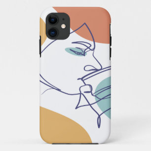 Capa Para iPhone 11 poster de desenho da arte em linha de café bebendo