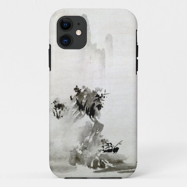 Capa Para iPhone 11 Poster de Paisagem Sesshu Toyo Haboku-Sansui (Verso)