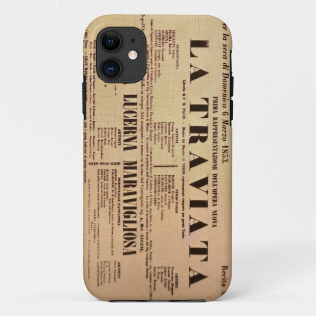 Capa Para iPhone 11 Poster La Traviata World Premiere (1853) (Verso)