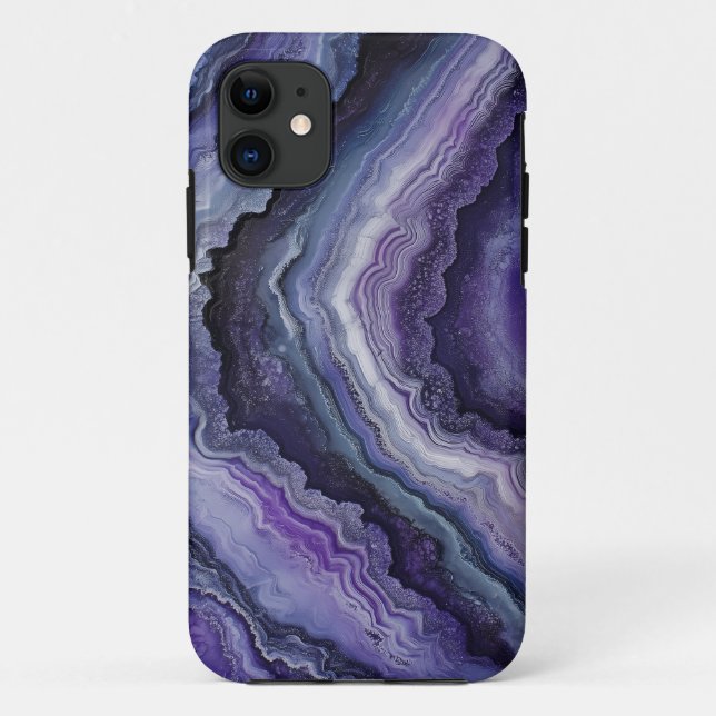 Capa Para iPhone 11 Pour de Fluido Geodo Ametist (Verso)