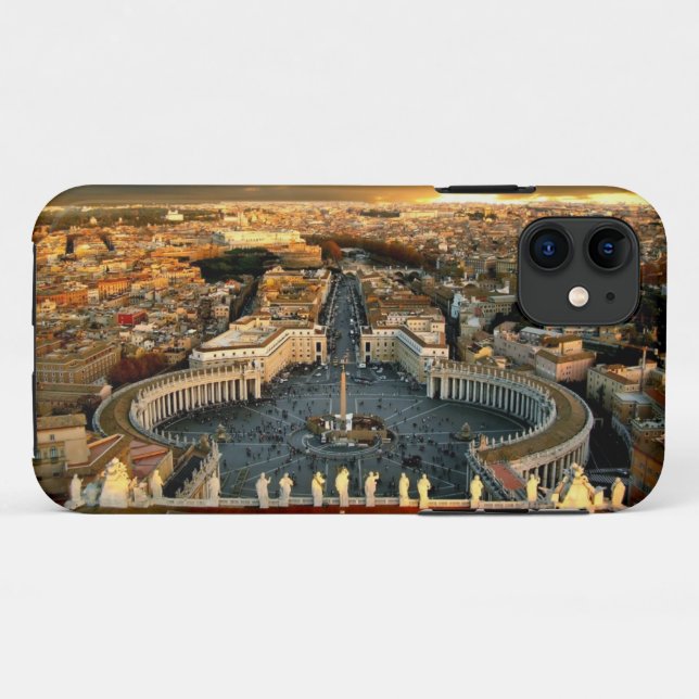 Capa Para iPhone 11 Praça de São Pedro Vaticano (Verso (horizontal))