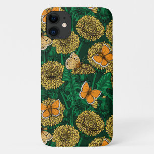 Capa Para iPhone 11 Prado de Dandelion em verde escuro