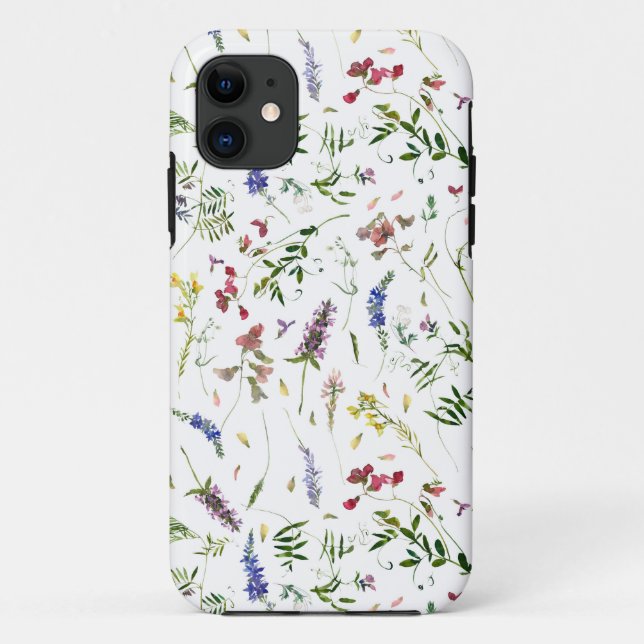 Capa Para iPhone 11 Prados Escandinavos de Flores Selvagens (Verso)