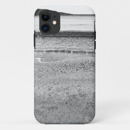 Capa Para iPhone 11 Praia da Areia Preta e Branca