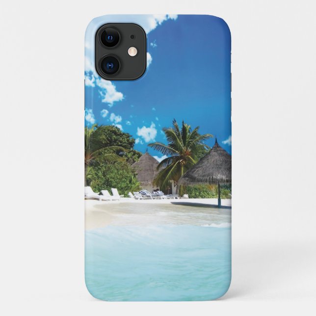 Capa Para iPhone 11 Praia Exótica (Verso)
