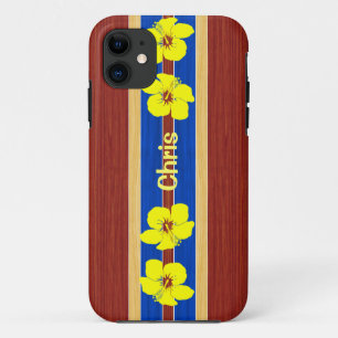 Capa Para iPhone 11 Prancha amarela da madeira da falsificação do