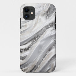 Capa Para iPhone 11 Prata luxuosa em onda - Caso brilhante