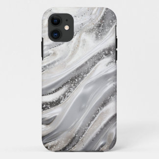 Capa Para iPhone 11 Prata luxuosa em onda - Caso brilhante