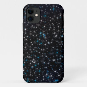 Capa Para iPhone 11 Prata preta do céu nocturno & estrelas Sparkly