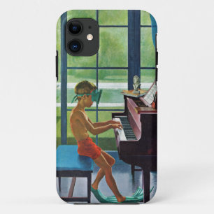 Capa Para iPhone 11 Prática do piano da piscina