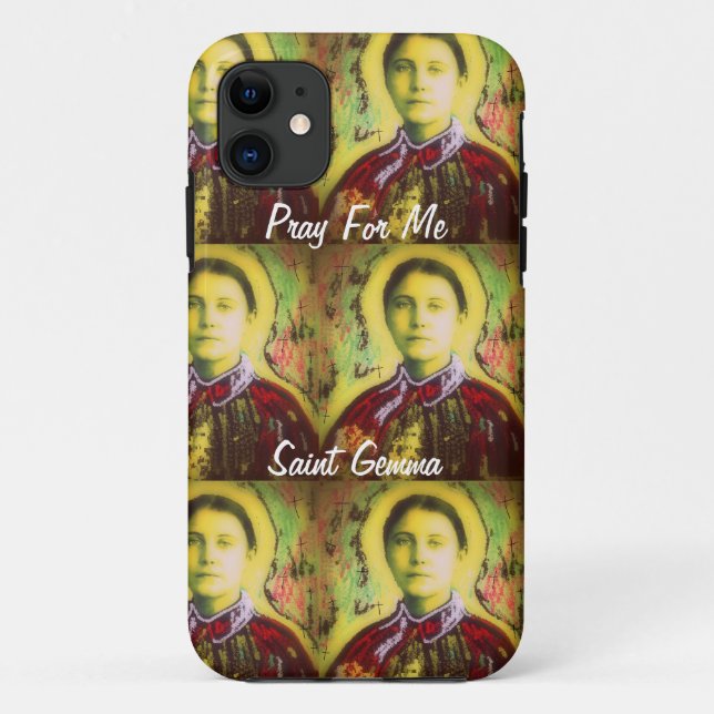 CAPA PARA iPhone 11 PRAY FOR ME SANTO GEMMA (Verso)