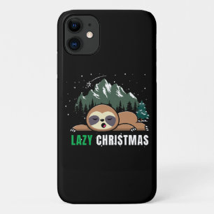 Capa Para iPhone 11 Preguiçoso Sloth de Natal Engraçado