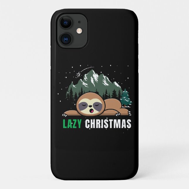 Capa Para iPhone 11 Preguiçoso Sloth de Natal Engraçado (Verso)