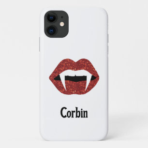 Capa Para iPhone 11 Presas Glitter Personalizadas no Halloween - lábio