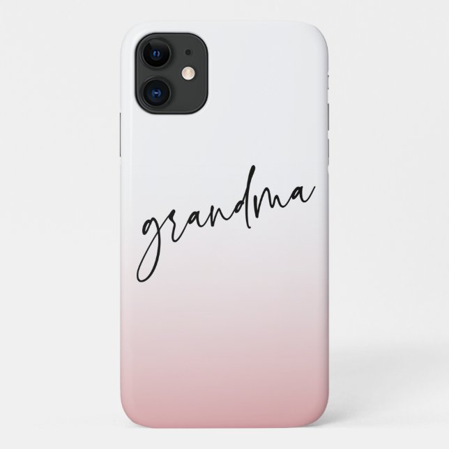 Capa Para iPhone 11 Presente da vovó rosa elegante e sutil (Verso)