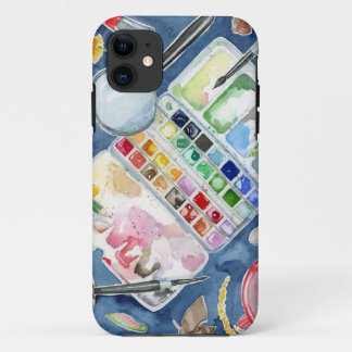 Capa Para iPhone 11 Presente de Artista de Aquarela