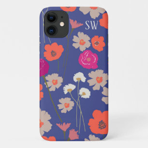Capa Para iPhone 11 Presente De Padrão Floral Moderno Para As Iniciais