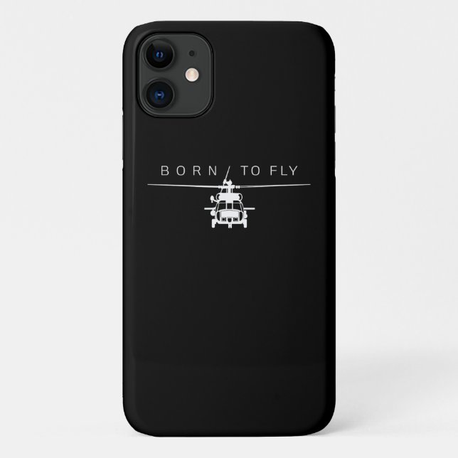 Capa Para iPhone 11 Presente do Piloto Helicóptero de Aviação Militar  (Verso)