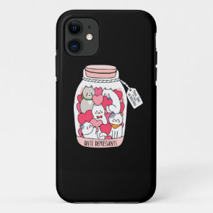 Capa Para iPhone 11 Presente engraçado de antidepressivo para gato par