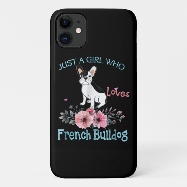 Capa Para iPhone 11 Presente no cão | Loves French Bulldog (Verso)