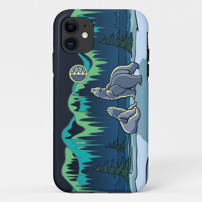 Capa Para iPhone 11 Presentes de Urso Polar IPhone 5 Case Wildlife Art (Verso)