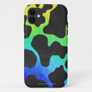 Capa Para iPhone 11 Presentes de Vaca Preta e Arco-Íris