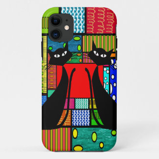 Capa Para iPhone 11 Presentes lunáticos da arte do gato