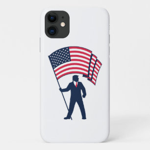 Capa Para iPhone 11 Presidente Trump Bearing Bandeira dos EUA