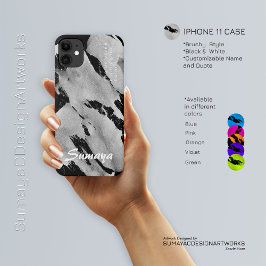 Capa para iPhone 11 Preta e Branca Brushy | Person