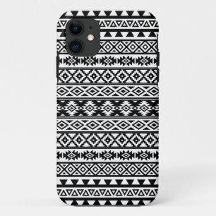 Capa Para iPhone 11 Preto & branco estilizados astecas do teste padrão