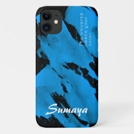 Capa Para iPhone 11 Preto Brushy e iPhone Azul 11 Caso | Personalizáve