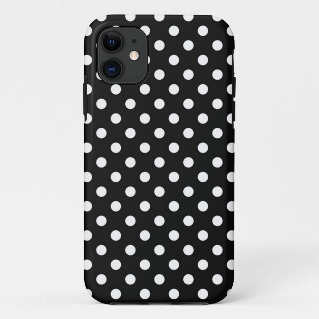 Capa Para iPhone 11 Preto com pontos brancos (Verso)