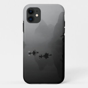 Capa Para iPhone 11 Preto e branco, China, Rio Li, Pescador em