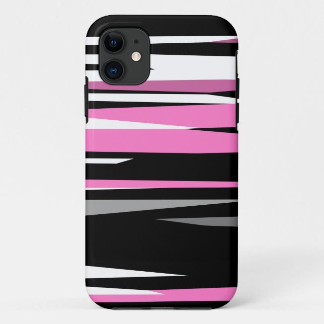 Capa Para iPhone 11 Preto e Branco Rosa (Verso)