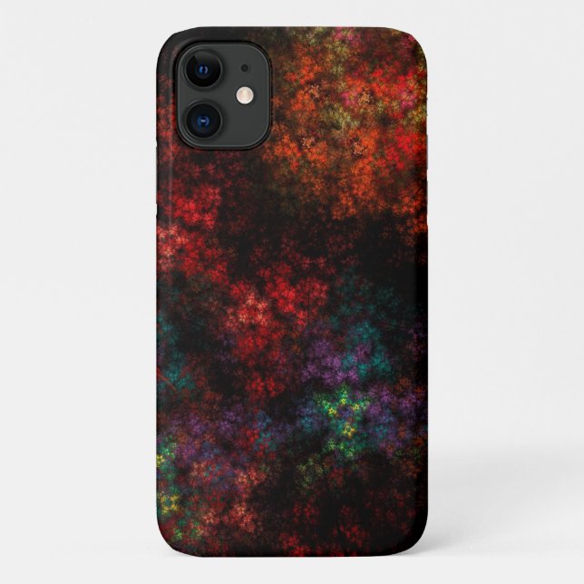 Capa Para iPhone 11 Preto Jardim Fratural (Verso)