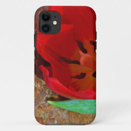 Capa Para iPhone 11 Primavera amarelo e Red Tulip