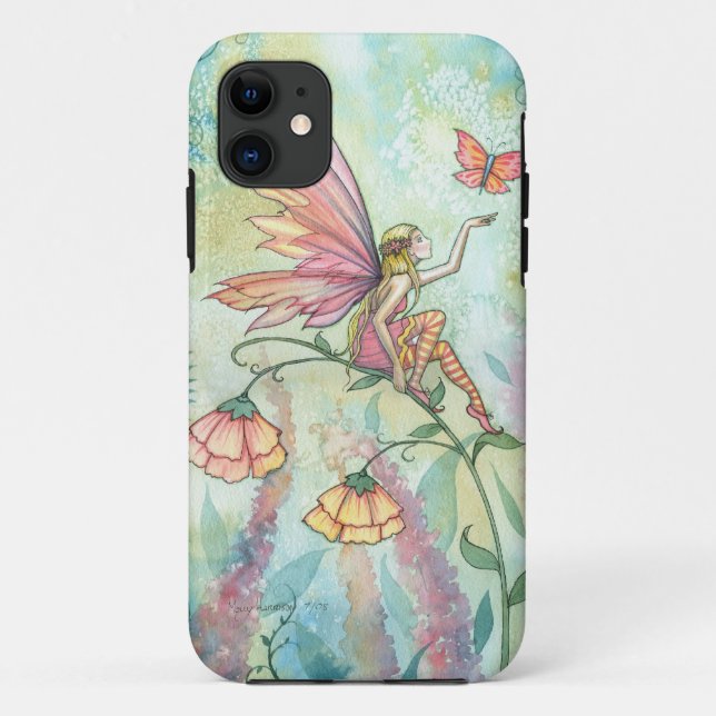Capa Para iPhone 11 Primavera Fantasy Fairy Butterfly Art (Verso)