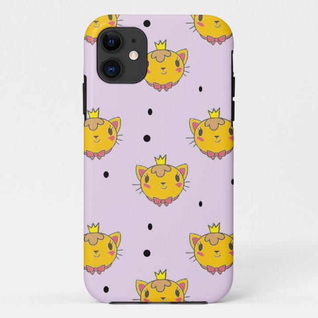Capa Para iPhone 11 Princesa gatinha em roxo (Verso)