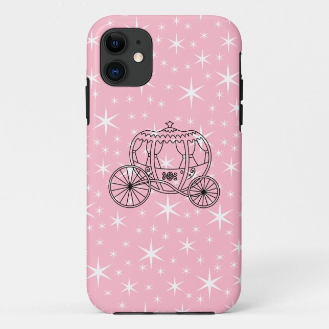 Capa Para iPhone 11 Princesa Treinamento Projeto no preto e no rosa (Verso)
