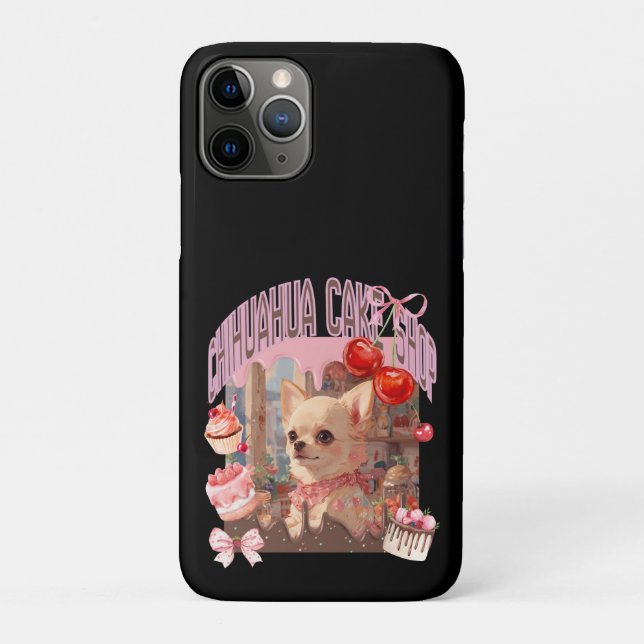 Capa Para iPhone 11 Pro チワワのケーキ屋さん、スイーツ、子犬、リボン、cherry,girly好きのための (Verso)