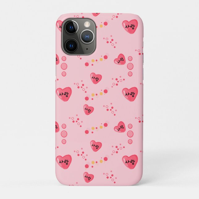 Capa Para iPhone 11 Pro 사랑 - LOVE em coreano (Verso)