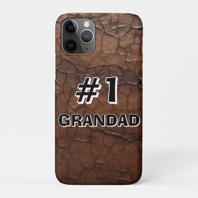 Capa Para iPhone 11 Pro #1 Avô de aparência de couro (Verso)
