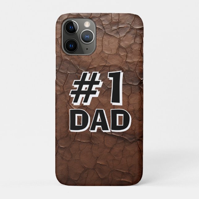 Capa Para iPhone 11 Pro #1 Pai de couro (Verso)