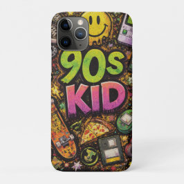 Capa Para iPhone 11 Pro 90s Kids Grunge Seamless Pattern: Pizza, Skeletons