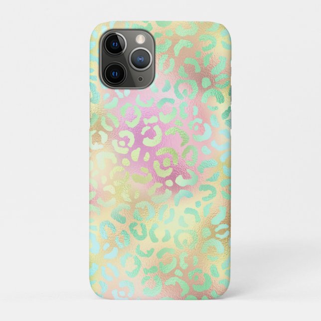 Capa Para iPhone 11 Pro A Série Leopardo Iridescente Design 2 (Verso)
