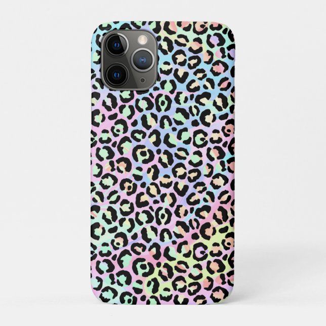 Capa Para iPhone 11 Pro A Série Leopardo Iridescente Design 5 (Verso)
