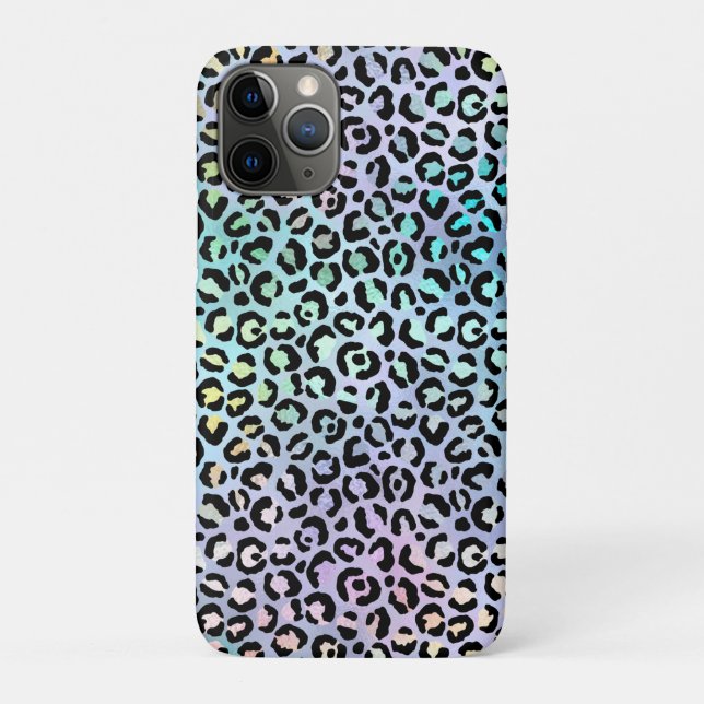 Capa Para iPhone 11 Pro A Série Leopardo Iridescente Design 8 (Verso)